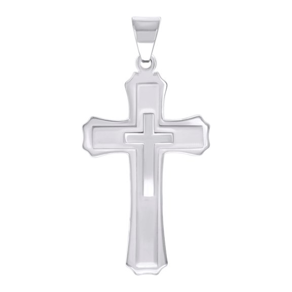 Stainless Steel Mens Cross Religious Charm Pendant