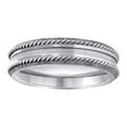 thumbnail image 1 of Stainless Steel Mens Double Rope Inlay Center Grooved Comfort-fit Fashion Band Ring Size 8 Wedding Band for Men, 1 of 2