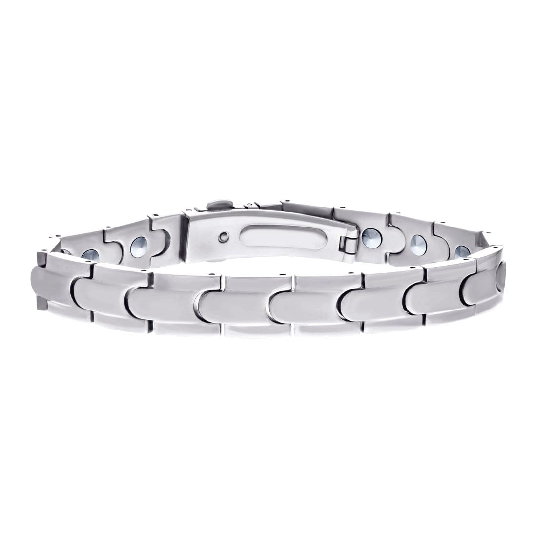 Stainless Steel Mens Fashion Bracelet 8.5 Inch 10mm Wide Link Bracelet for Men