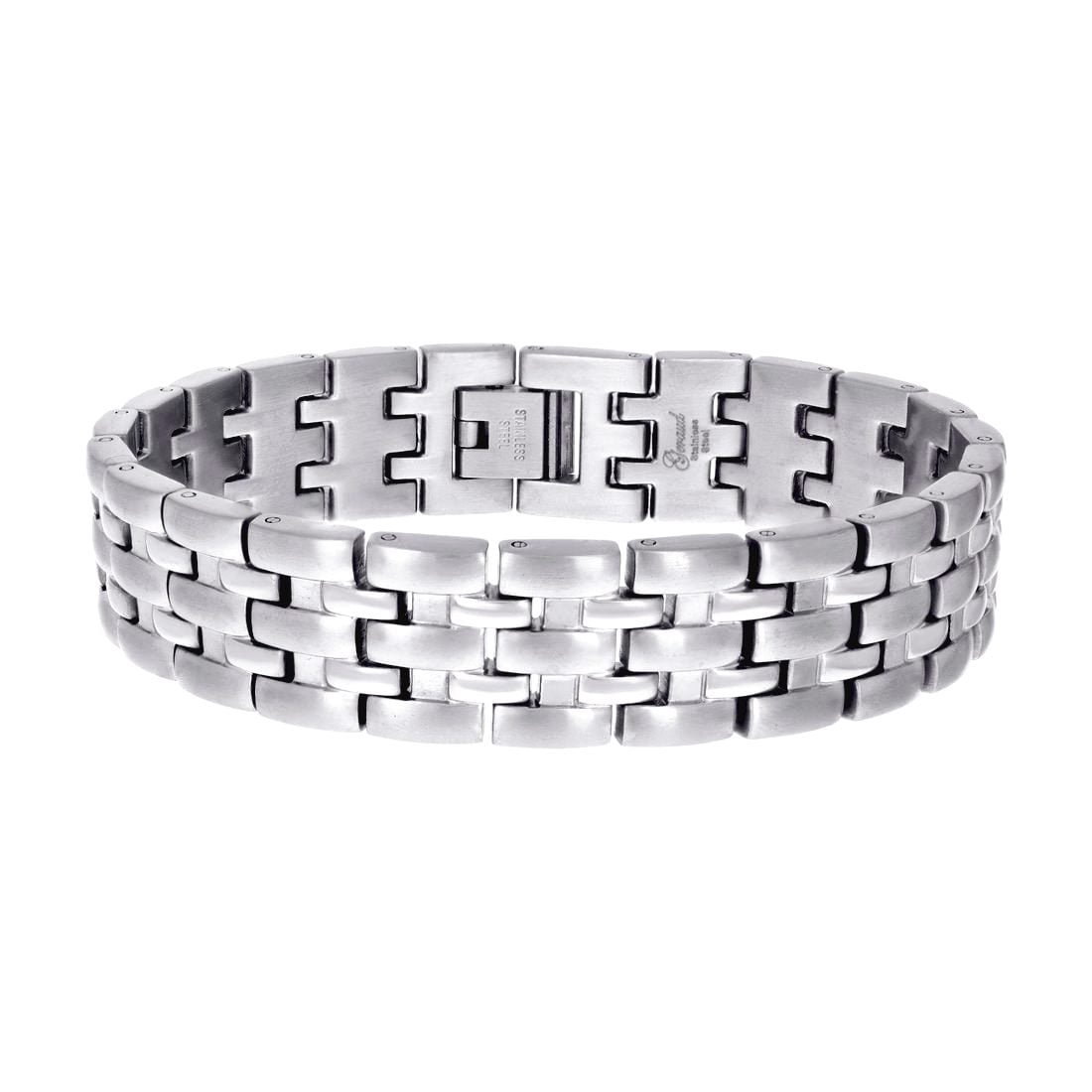 Stainless Steel Mens Fashion Bracelet 8.5 Inch 15mm Wide Link Bracelet for Men