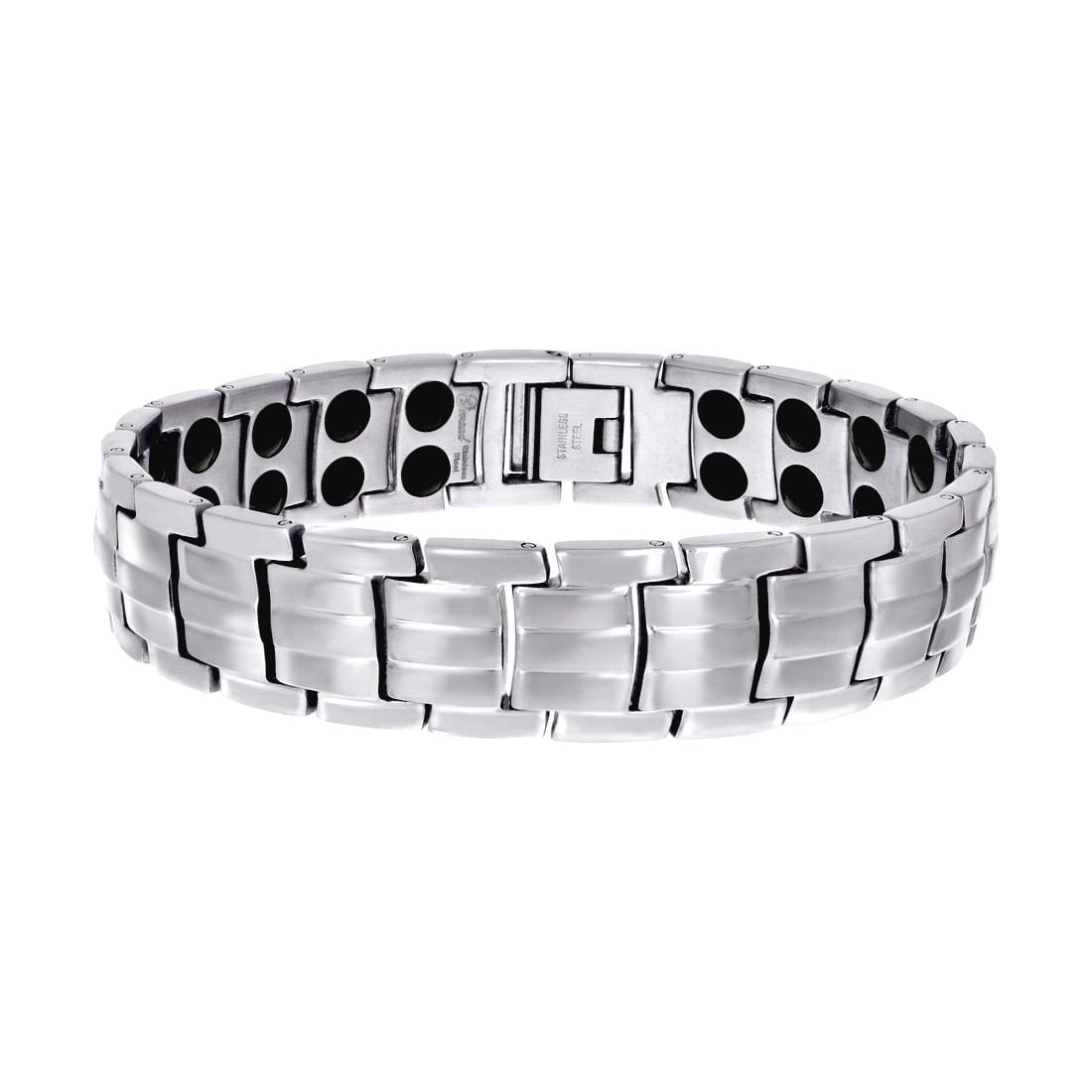 Stainless Steel Mens Fashion Bracelet 8.5 Inch 15mm Wide Link Bracelet for Men