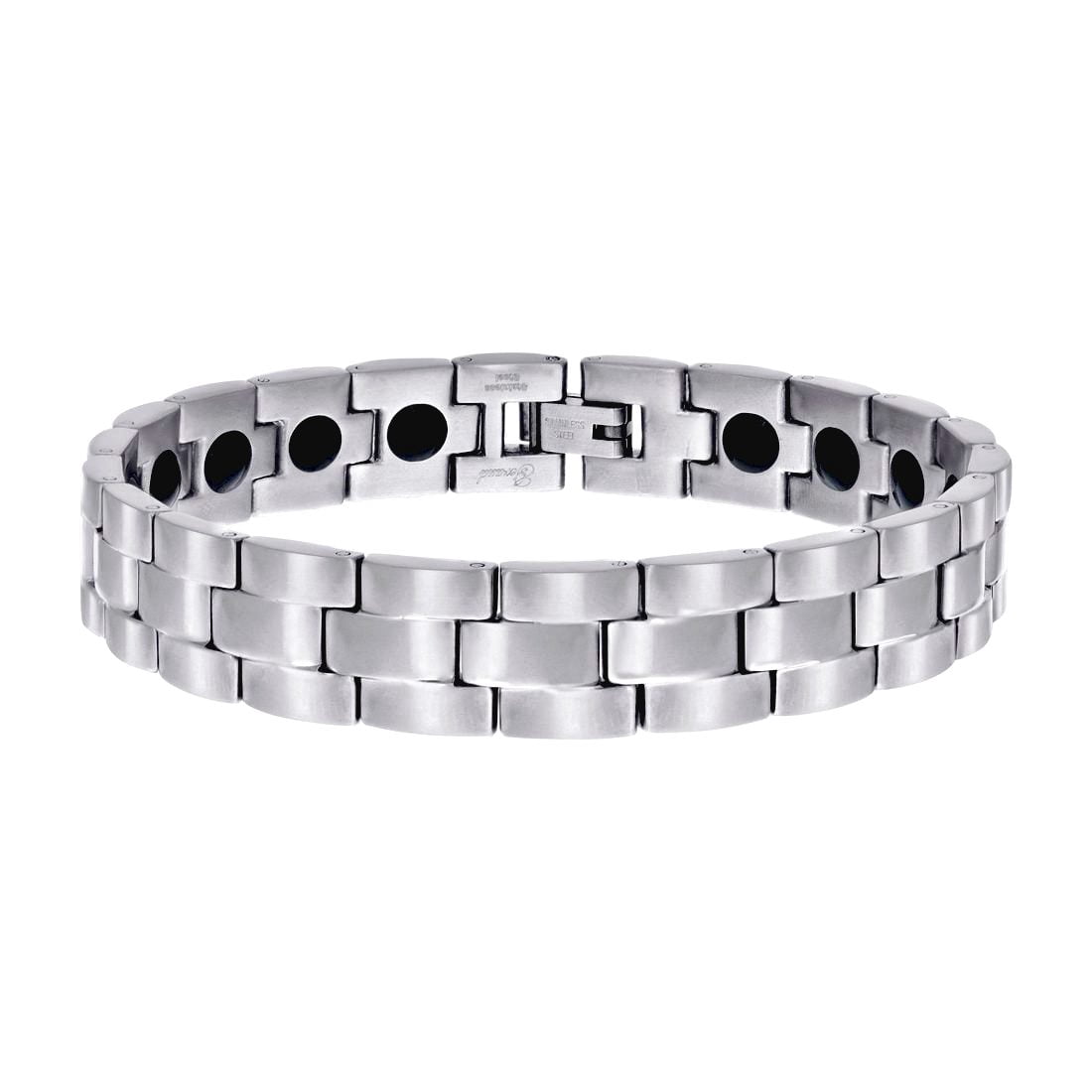 Stainless Steel Mens Fashion Bracelet 8 Inch 12mm Wide Link Bracelet for Men