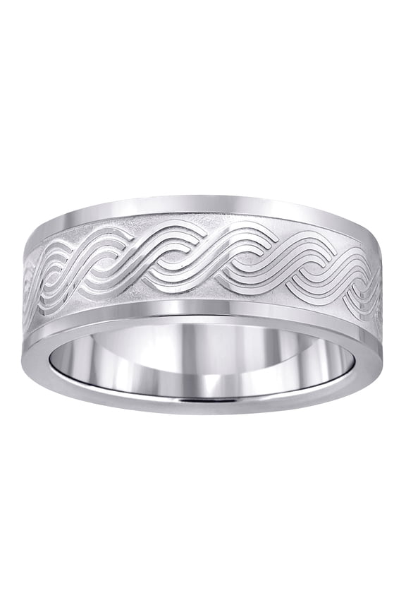 Stainless Steel Mens Irish Claddagh Celtic Trinity Knot Pattern Center Brushed Comfort-fit Fashion Band Ring� Size 14 We