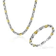 thumbnail image 1 of Stainless Steel Mens Link Chain Necklace and Bracelet Set, 1 of 4