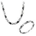 thumbnail image 1 of Stainless Steel Mens Link Chain Necklace and Bracelet Set, 1 of 4