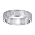 thumbnail image 1 of Stainless Steel Mens Roman Numeral Etching Pattern Comfort-fit Wedding Band Ring Size 9 Wedding Band for Men, 1 of 2