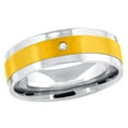 thumbnail image 1 of Stainless Steel Mens Two-tone Cubic Zirconia Comfort-fit Fashion Band Ring Size 11 Wedding Band for Men, 1 of 2