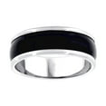 thumbnail image 1 of Stainless Steel Mens Two-tone Center Black Polished Round Edges Comfort-fit Band Ring Size 13 Wedding Band for Men, 1 of 2