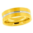thumbnail image 1 of Stainless Steel Mens Two-tone Center Grooved Comfort-fit Fashion Band Ring Size 14 Wedding Band for Men, 1 of 2