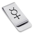 thumbnail image 1 of Stainless Steel Mercury Alchemy Symbol Classic Slim Money Clip Credit Card Holder, 1 of 2