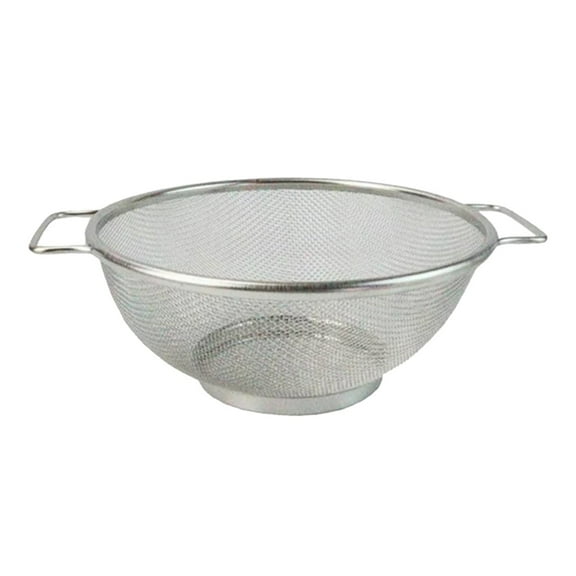 Stainless Steel Mesh Colander with Double Handles for Spaghetti Rice Fruit Vegetable Washing Silver