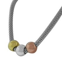 Stainless Steel Mesh Multi-Tone Gold-Tone Silver-Tone Necklace Bracelet Set