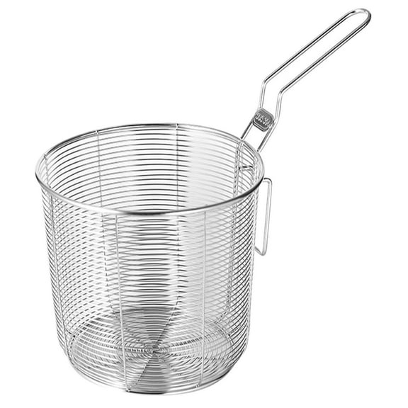 Stainless Steel Mesh Pasta Strainer Ba Sket With Handle No Odle And Dumpling Colander Fryer Wire Ba Sket For Frying Cooking Draining With Hanging Ear Multiple Sizes