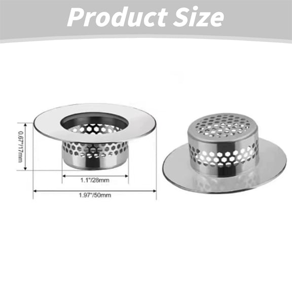 Stainless Steel Mesh Sink Strainer  Heavy-Duty Clog Protector for Kitchen Drains