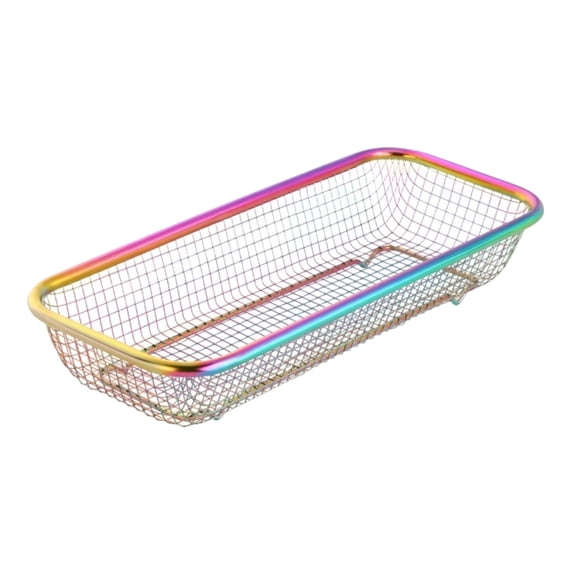 Stainless Steel Mesh Strainer, Mesh Sink Strainer, 11X4 In, Iridescent Finish, Rectangular Draining, Sink Holding, Daily Kitchen Use, 1 Pc