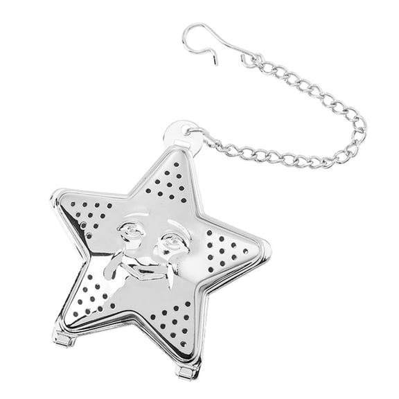Stainless Steel Mesh Tea Star Locking Tea Filter with Chain small Creative Tea Filter With Chain