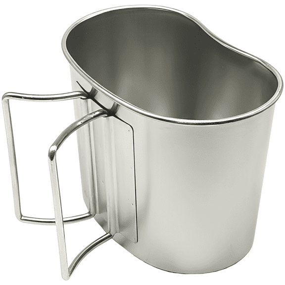 Stainless Steel Mess Kit Cup, Armed Style Camping Cup with Folding Handle, Outdoor Cooking Canteen for Open Fire, Portable Lightweight Backpacking Cookware