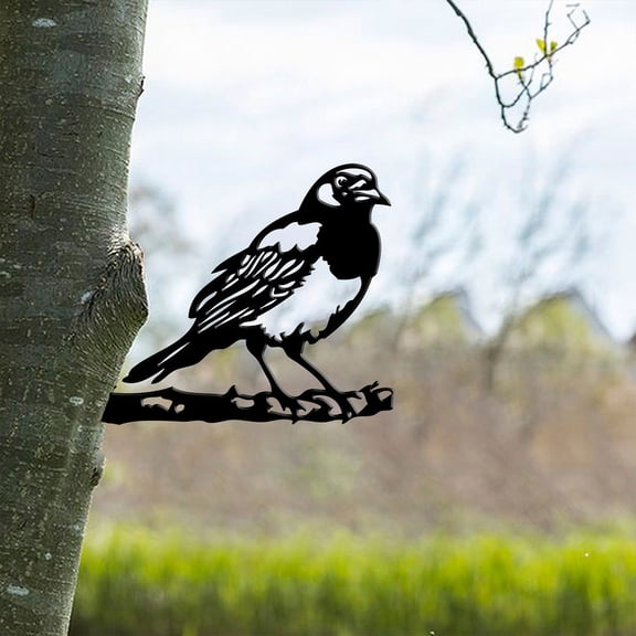 Stainless Steel Metal Bird On a Branch Tree Art Animals Silhouettes Garden Yard Decoration