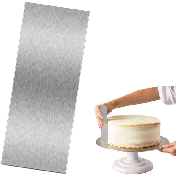 Stainless Steel Metal Cake Scraper 10 Inch Leveler Decorating Comb Pastry Cutter for Mousse Butter Cream Sliver