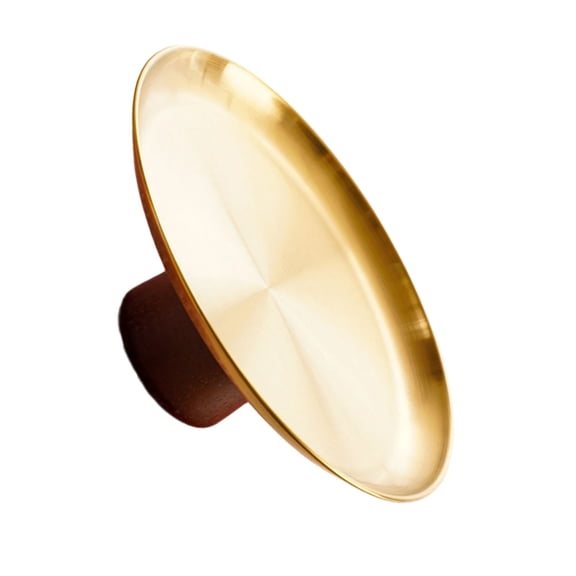 Stainless Steel Metal Cake Tray Household Fruit Display Plate High Footed Dessert Pans with Wood Base for Table