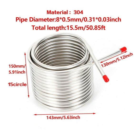 Stainless Steel Metal Coil Tube Immersion Wort Chiller Beer Wine Cooler for Beer Production Factories