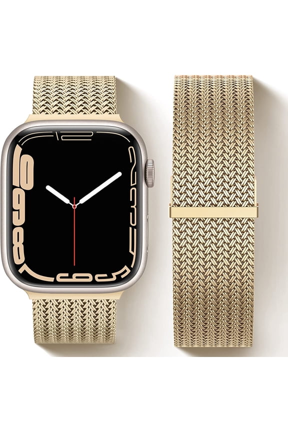 Stainless Steel Metal Magnetic Band Compatible with Apple Watch 41mm 45mm 40mm 38mm 42mm 44mm / Series 7 6 5 4 3 2 1 SE, Fashion Braided Mesh Milanese Loop Replacement iWatch Bands Women Men