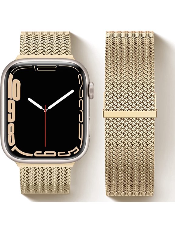 Stainless Steel Metal Magnetic Band Compatible with Apple Watch 41mm 45mm 40mm 38mm 42mm 44mm / Series 7 6 5 4 3 2 1 SE, Fashion Braided Mesh Milanese Loop Replacement iWatch Bands Women Men