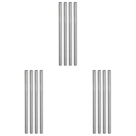 Stainless Steel Metal Replacement Straws Compatible With 24 Oz 32 Oz Water Bottles, 12 Stainless Straws，Reusable And Durable For Daily Hydration