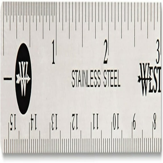 Stainless Steel Metal Ruler with Non-Slip Cork Base, 6 in