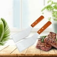 thumbnail image 1 of Stainless Steel Metal Spatula Burger Turner Spatula,Burger Turnpers,Solid Cooking Spatula,Perforated Cooking Spatula and Griddle Spatula,Hamburger Turner with wooden handle for Barbecue, Steak, Pizza, 1 of 7