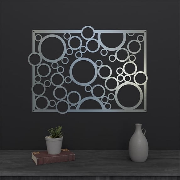 Stainless Steel Metal Wall Decor in Metallic Silver Finish - Art Bubbles