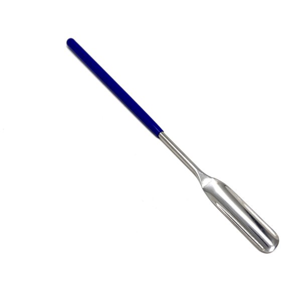 Stainless Steel Micro Lab Scoop Half Rounded Spoon Spatula Sampler, with Vinyl Handle 6" ( 15.24 cm)