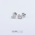 thumbnail image 1 of Stainless Steel Micro Pave Clear Cubic Zirconia Cartilage Earrings for Women Men Flat Back Earring Heart 6mm Pin: 1.2mm 1pc, 1 of 1