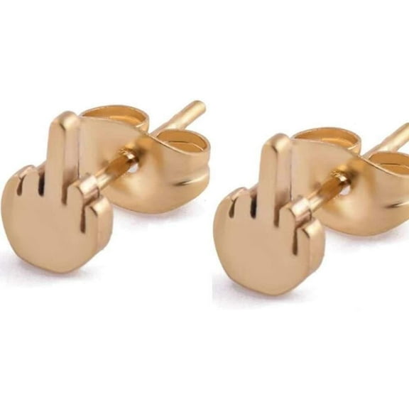 Stainless Steel Mid Finger Cocktail Party Biker Stud Earrings