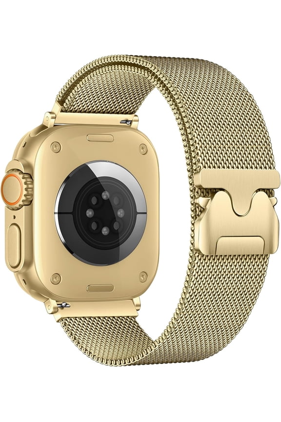 Stainless Steel Milanese Loop Strap Compatible with Apple Watch Band 38mm 40mm 41mm 42mm 44mm 45mm 46mm 49mm for Women Men,Magnetic Metal Wristband for iWatch Series 11 10 9 8 7 6 5 4(44/45/49MM)