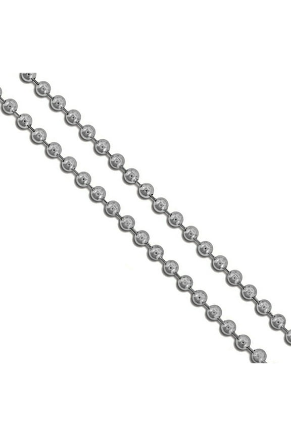Stainless Steel Military Ball Bead Chain 2.3mm Dog Tag Link Pallini Necklace 24" Gray Jewelry Female