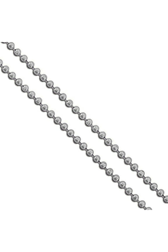 Stainless Steel Military Ball Bead Chain 2mm Dog Tag Link Pallini Necklace 16" Gray Jewelry Female