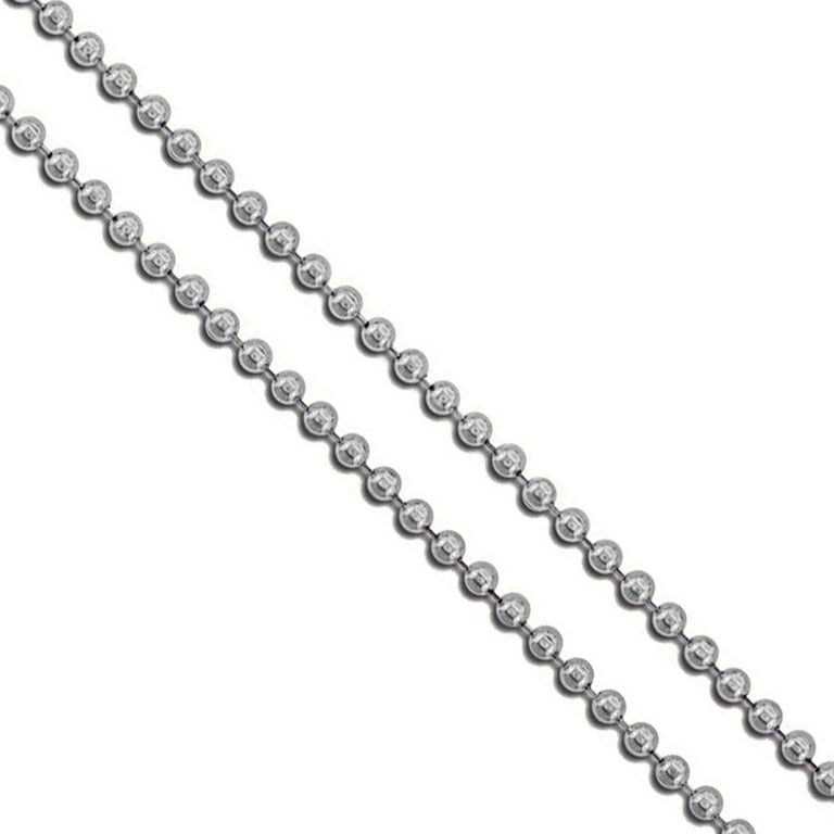 Stainless Steel Military Ball Bead Chain 2mm Dog Tag Link Pallini Necklace  30 Gray Jewelry Female 