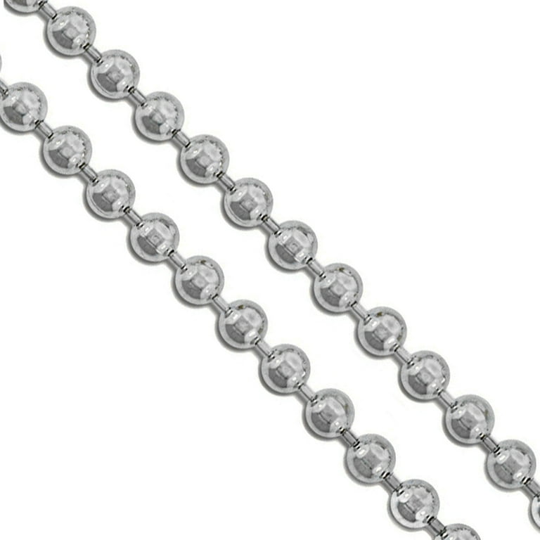 Stainless Steel Military Ball Bead Chain 4mm Dog Tag Link Pallini Necklace 18 Gray Jewelry Female Walmart