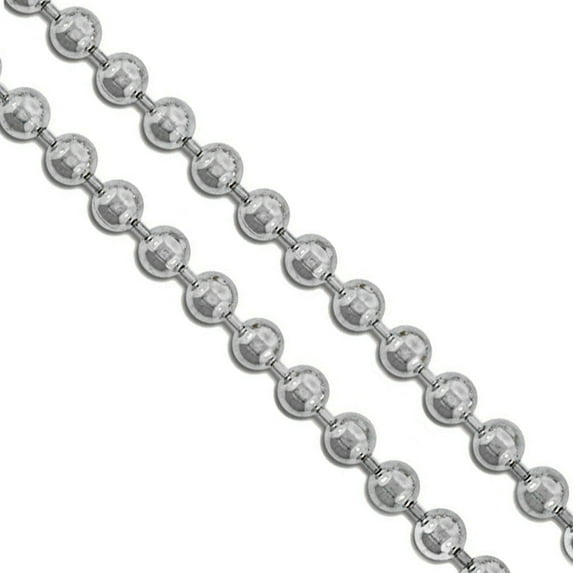 Stainless Steel Military Ball Bead Chain 4mm Dog Tag Link Pallini Necklace 36" Gray Jewelry Female
