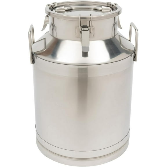 Stainless Steel Milk Bucket, 50L/13.20Gal Large Metal Milk Jug with Sealed Lid, Rustic Stainless Steel Jug Milk Bucket Wine Pail Bucket for Milk and Wine Liquid Storage