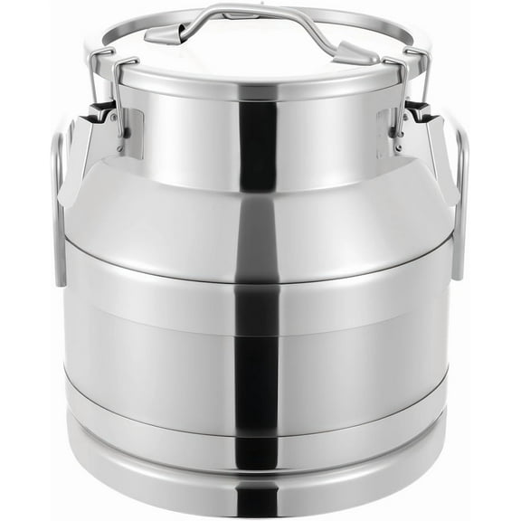 Stainless Steel Milk Can, 20L/5.28Gallon Universal Airtight Metal Milk Buckets Jug Liquid Container Storage Transport Can with Silicone Sealed Lid