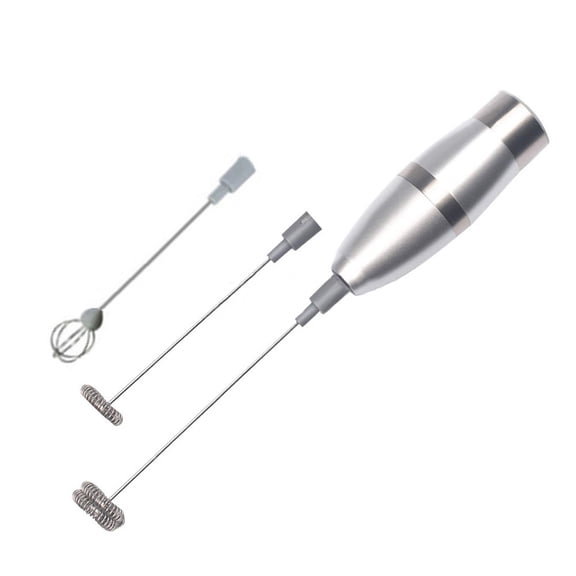 Stainless Steel Milk Frother Handheld Battery-Powered Foam Maker for Hot & Cold Beverages, Double Layer Eggs Beater, Easy to Clean & Use