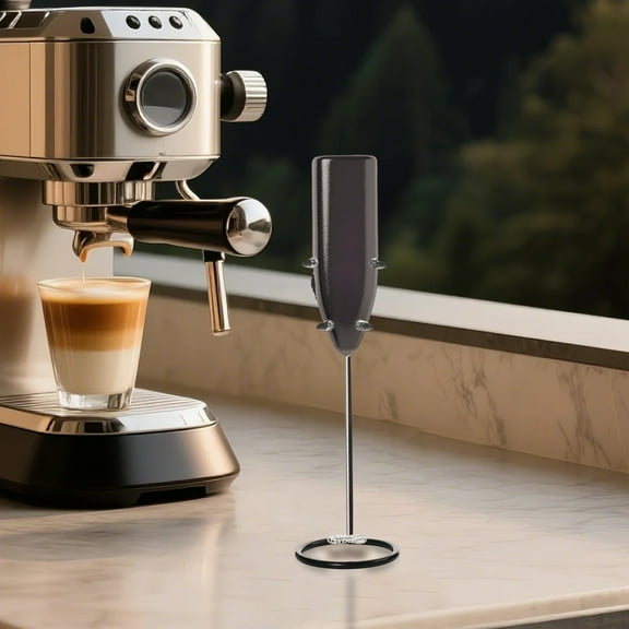 Stainless Steel Milk Frother Stand - Handheld Coffee Mixer Holder Rack for Kitchen Countertop Organization and Convenience