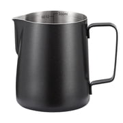 Stainless Steel Milk Frothing Pitcher Jug For Coffee Machine With Measurement Marks And Decorating Pen For Cappuccino And Latte Art Black
