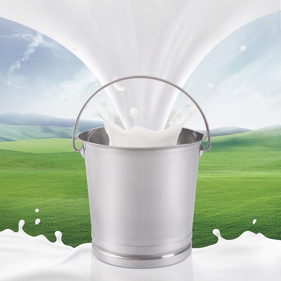 Stainless Steel Milk Pail Bucket with Lid Handle 8.5 Qt Milk Pail Stainless