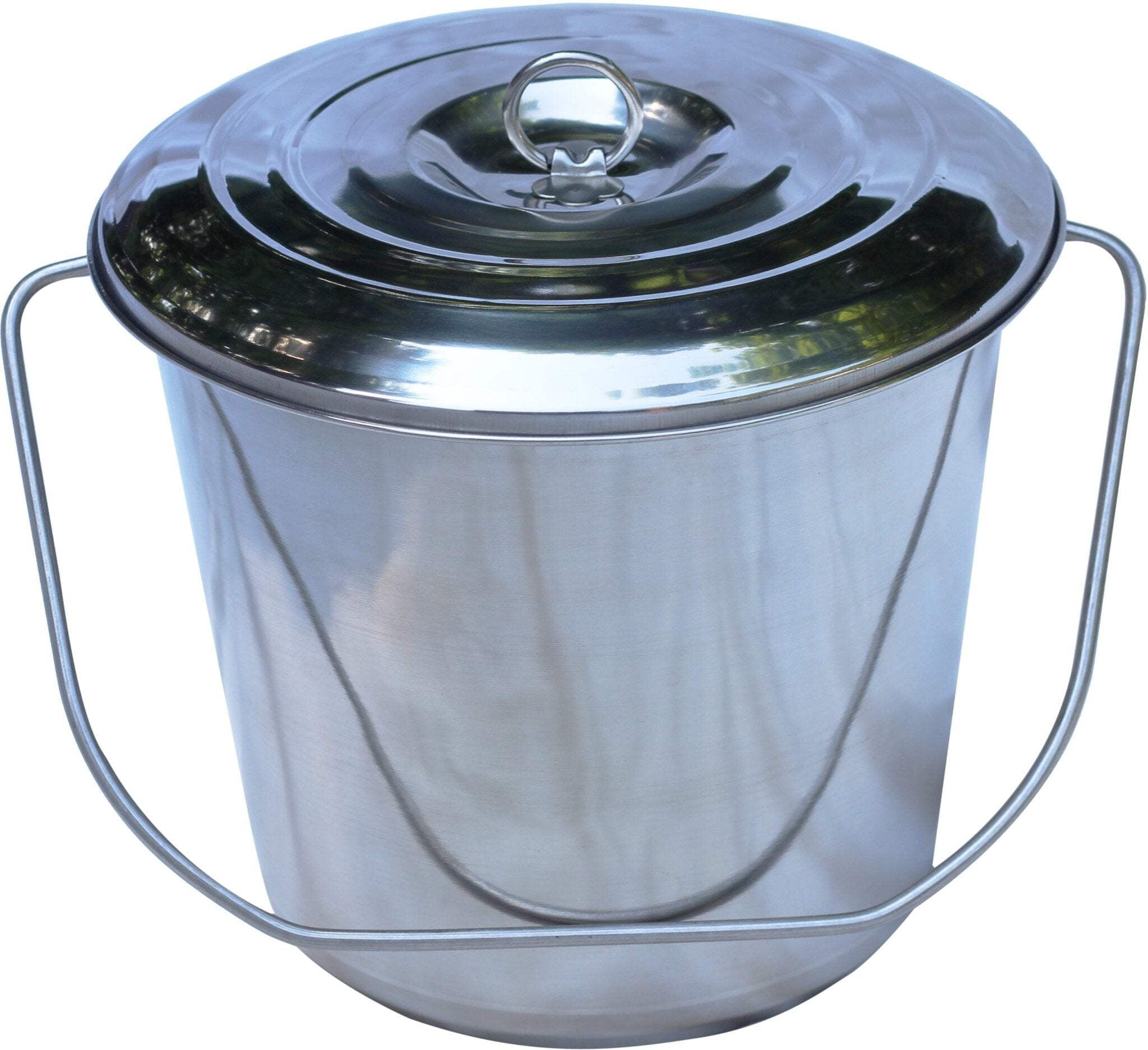 Stainless Steel Milk Pail Bucket with Lid & Handle