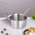 thumbnail image 1 of Stainless Steel Milk Pan - 14cm Induction Ready Saucepan with Cool-Touch Handle, 1.43lb Capacity Pot for Soup, Milk & Cooking on Gas, Electric & Induction Stoves, 1 of 6