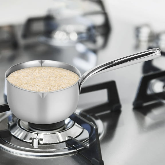 Stainless Steel Milk Pan Multipurpose Easy to Store Stainless Steel Milk Soup Pot Solid Butter Warmer Pot for Warming Soup