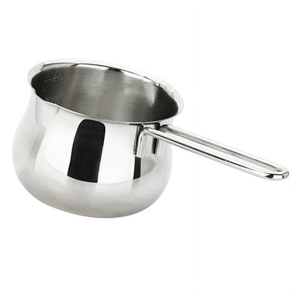Stainless Steel Milk Pot Butter Warmer Pan Small Saucepan with Pour Spouts